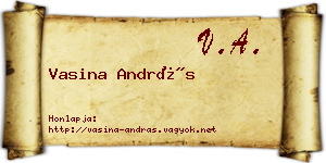 Vasina András névjegykártya